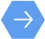 white arrow on blue background